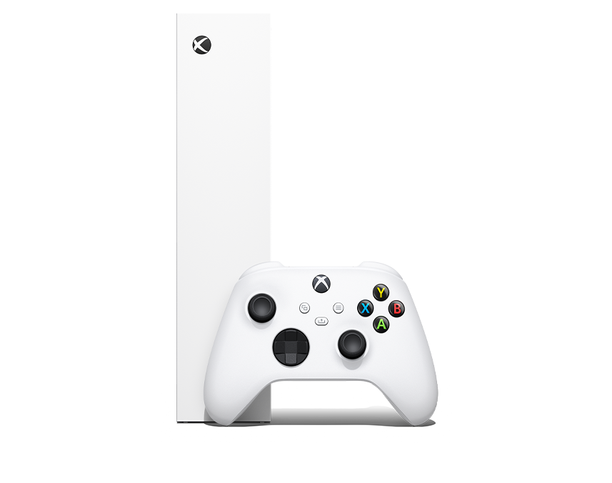 Side panel view of the Xbox Series S – 1 TB Robot White with Xbox Wireless Controller – Robot White